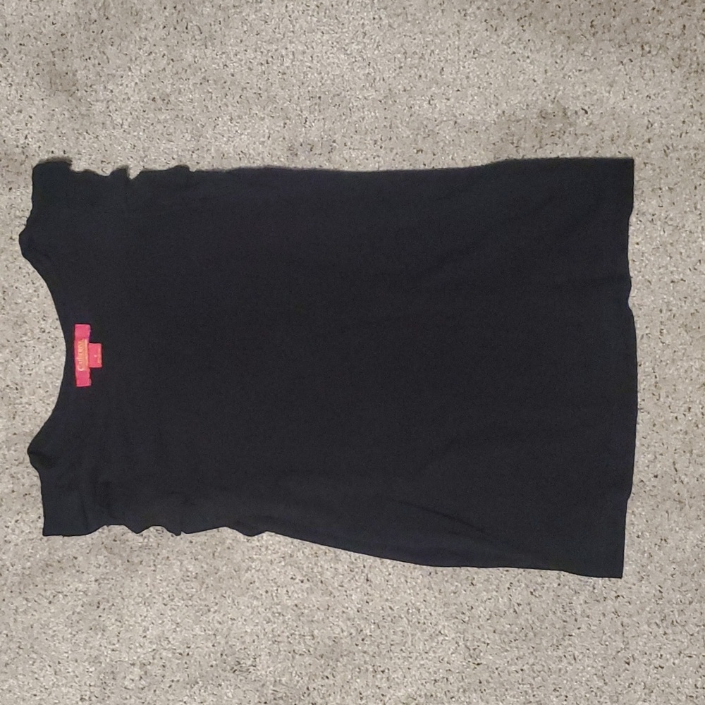 2/$10! Catherine maladrino ruffle sleeve black tank sz s